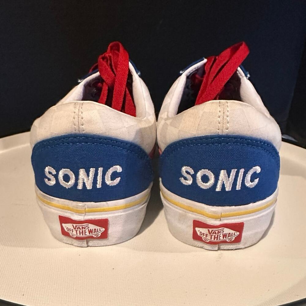NWOT Vans x Sonic Collaboration Sneakers Red, White & Blue Women’s 8.5 Mens 7